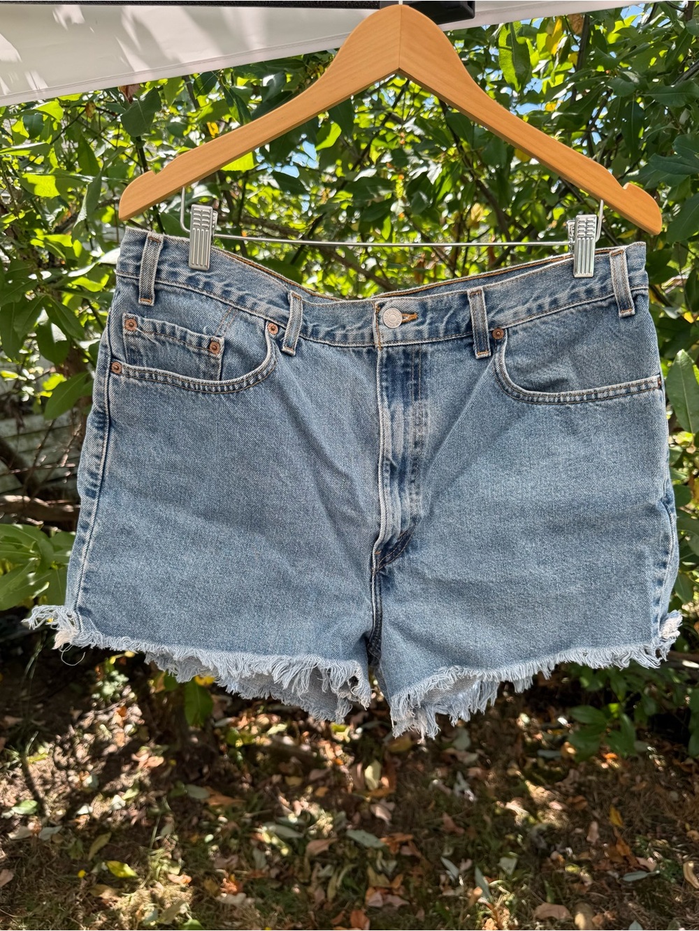 Levi's Light Wash High-Rise Denim Cutoff Shorts